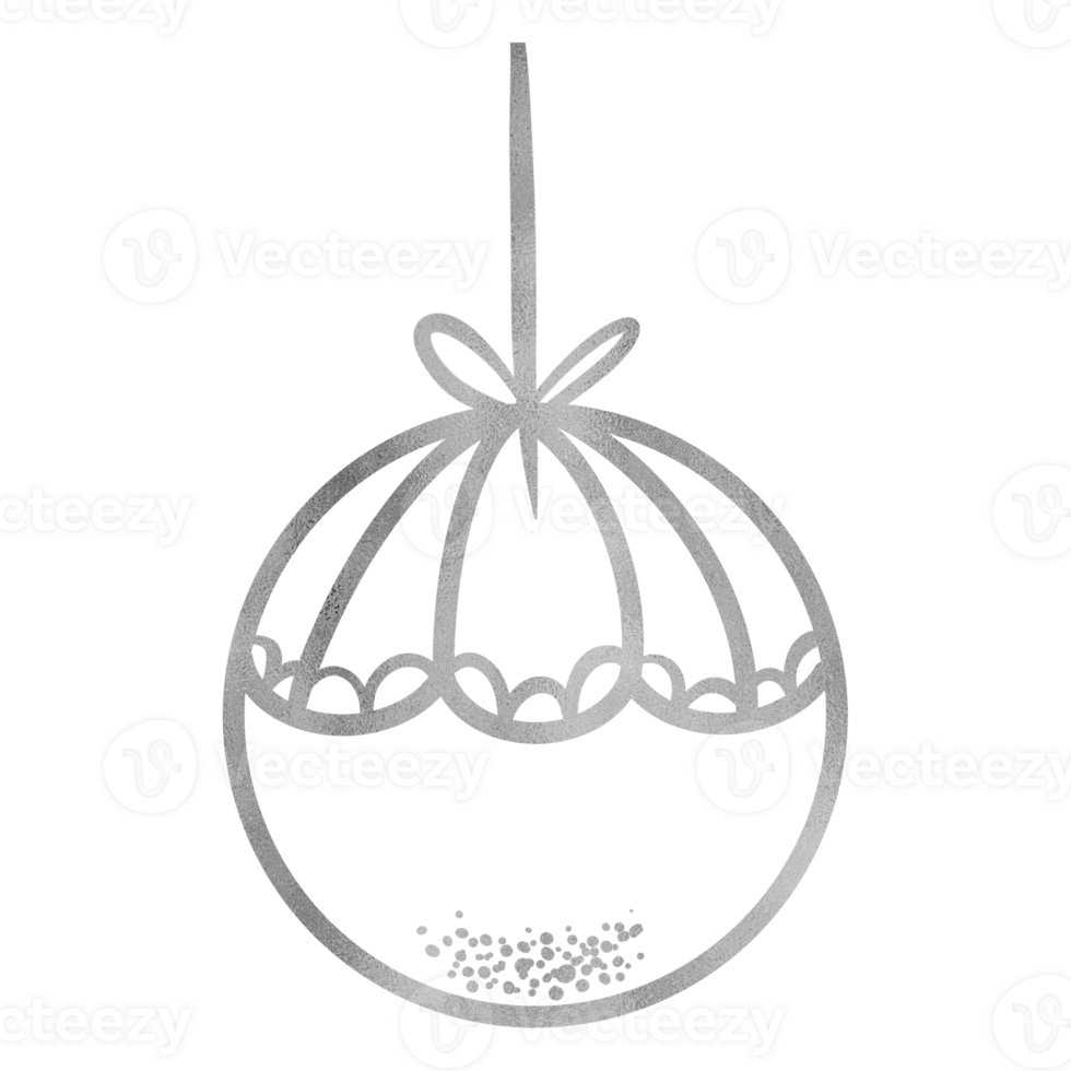 Silver Luxury Christmas Ornament Outline png