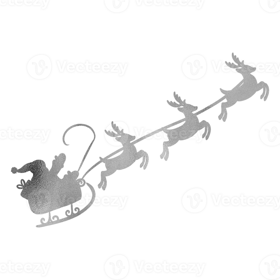 Santa Claus Flying With Deers png