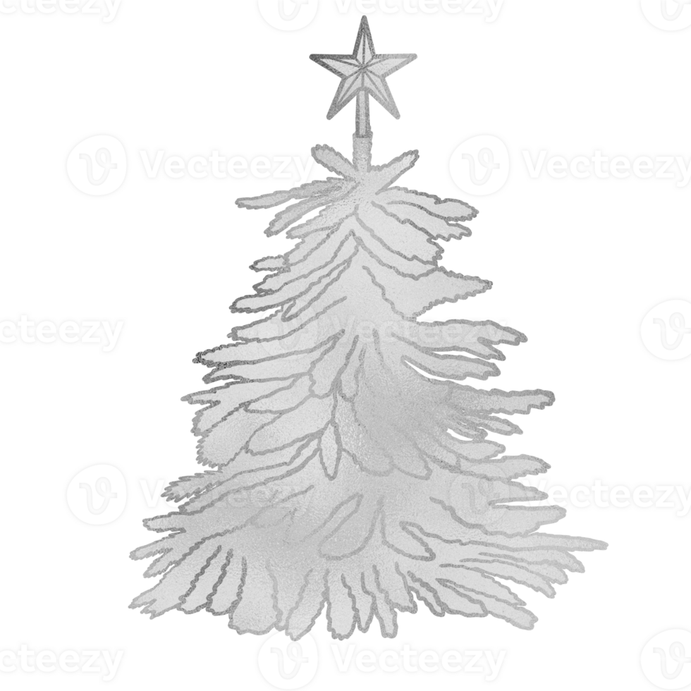 Silver Metallic Christmas Tree png