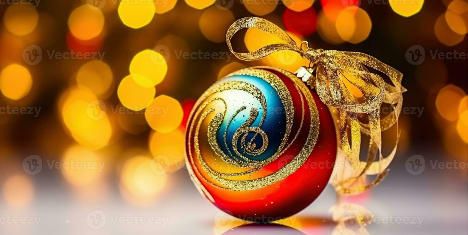 Sparkling Holiday Elegance, Embellishing with Radiant Christmas Ornaments. Generative AI photo