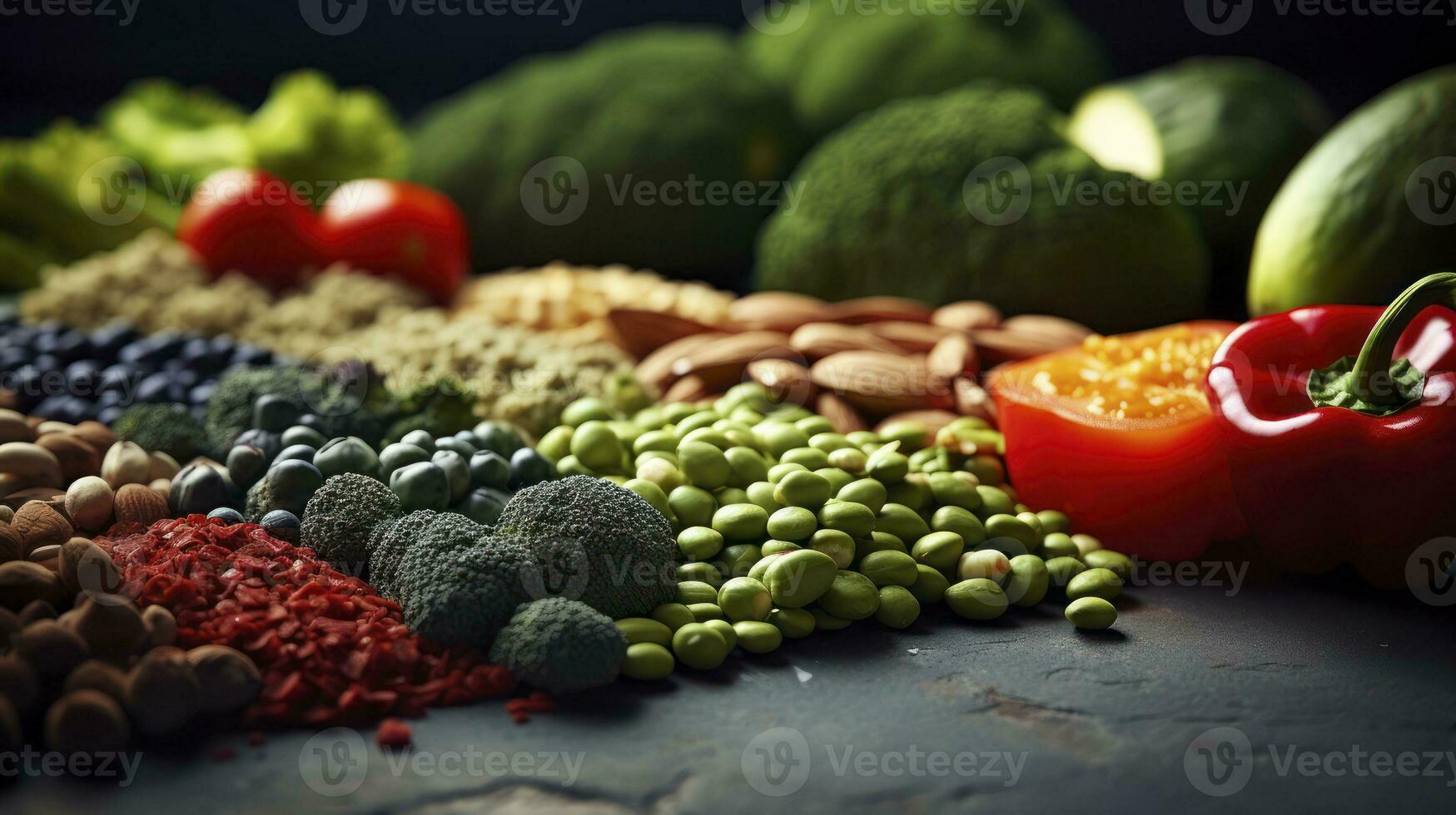 Sustainable diet choices, featuring organic vegetables and plant-based proteins. Generative AI photo