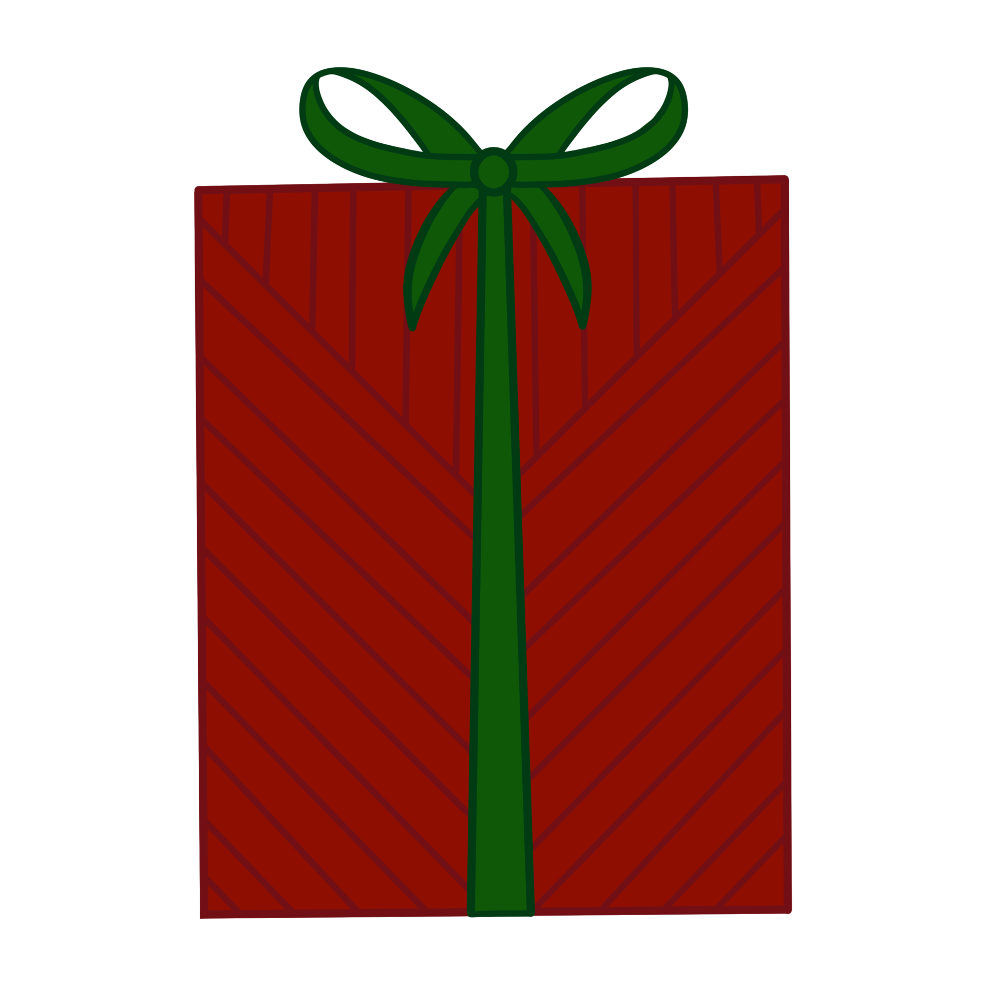 Christmas Present Tied With Green Bow 32753006 PNG