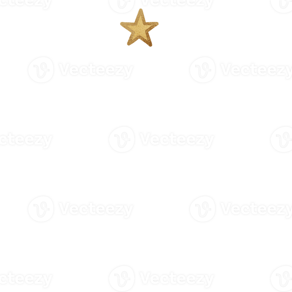 White Christmas Tree With Gold Star png