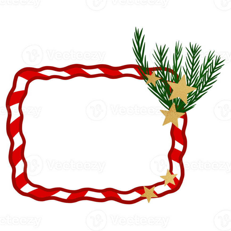 Candy Cane Christmas Rectangle Frame png