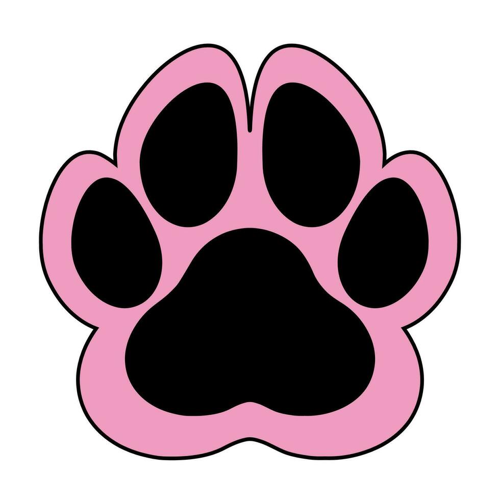 black border and pink paw logo on white background vector