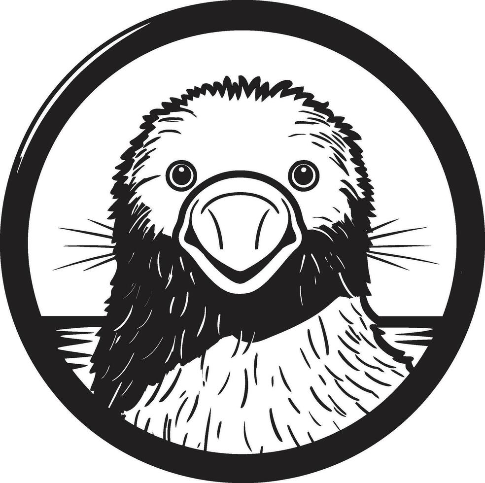 Natures Beauty in Black Platypus Emblems Intriguing Design Elegance in the Outback Black Vector Platypus Symbol