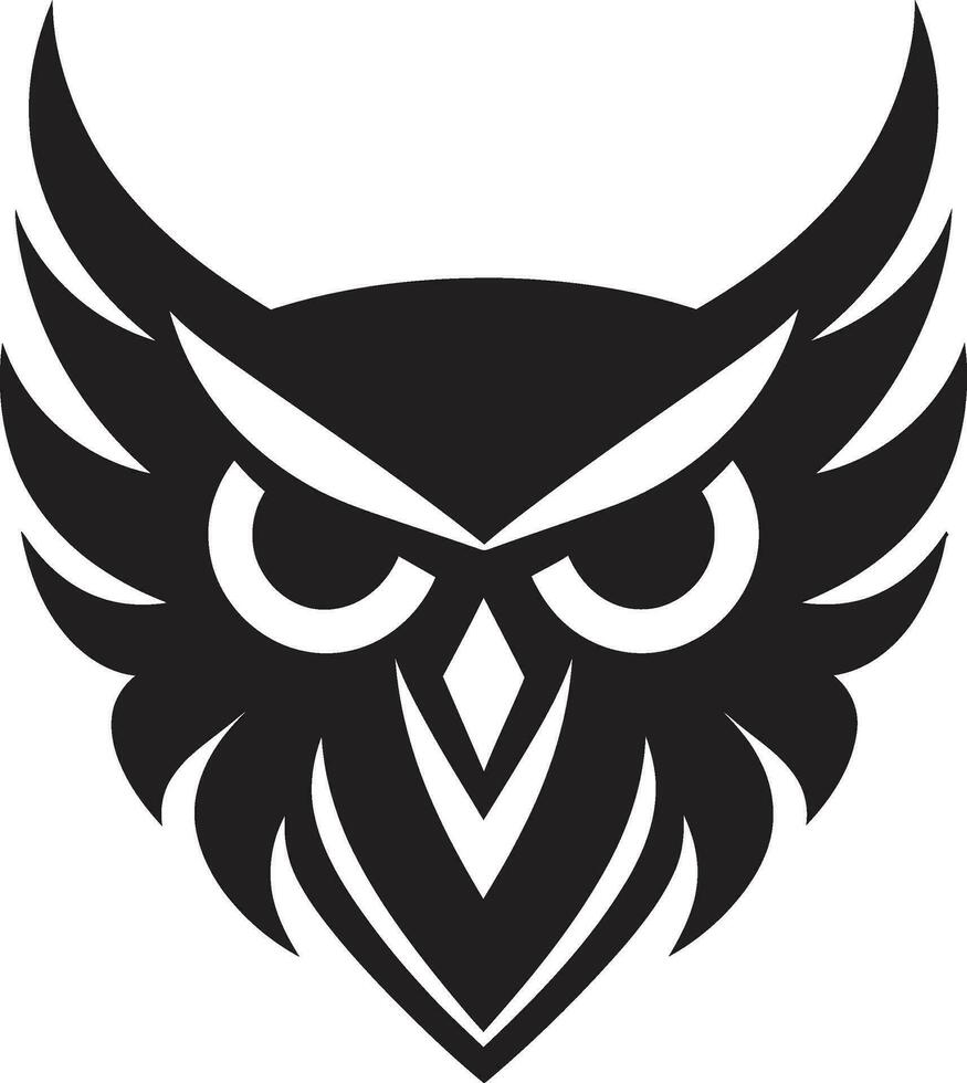 Night Owl Vector Artwork Owl Face Logo Symbolism