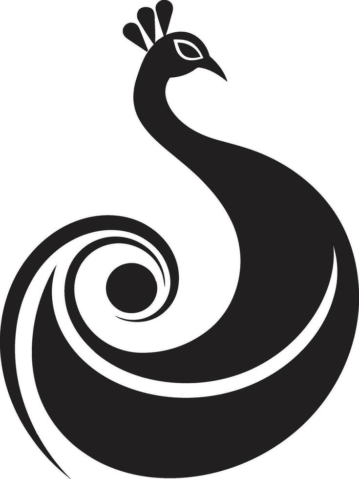 Elegant Legacy Vector Logo Icon Sapphire Intrigue Unleashed Black Peacock Symbol