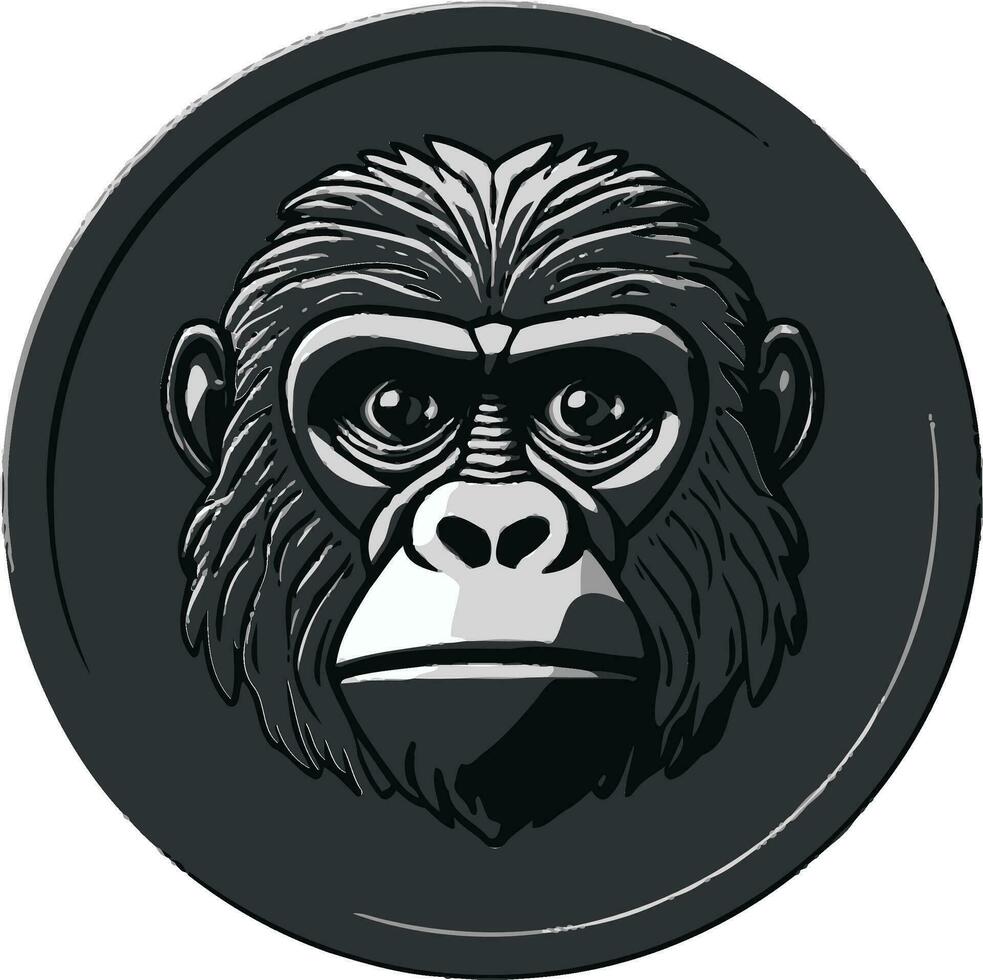 Abstract Monkey Logo Baboon Kingpin Icon vector