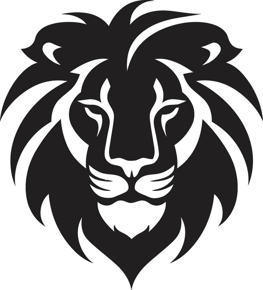 real perfil un vector negro león icono sable fuerza el majestuoso león logo en negro