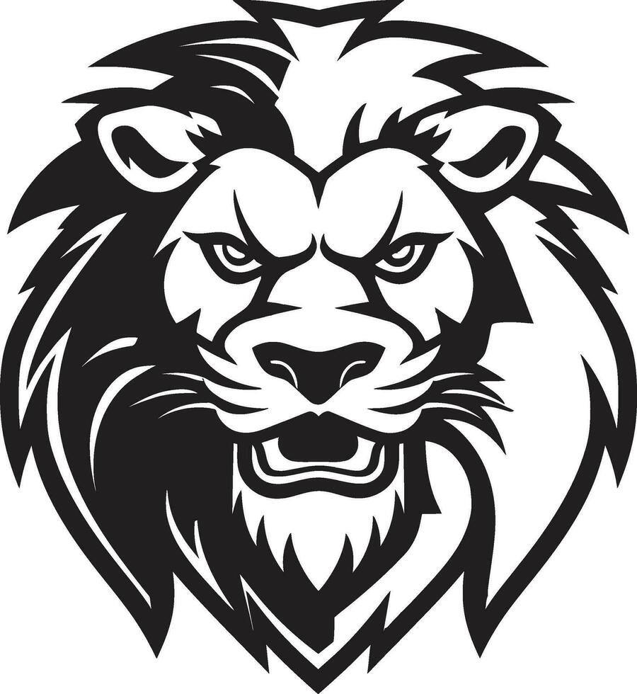 Savage Majesty Black Lion Icon in Vector   The Unbridled Magnificence Sleek and Stylish Black Lion Logo Design   A Blend of Grace and Elegance