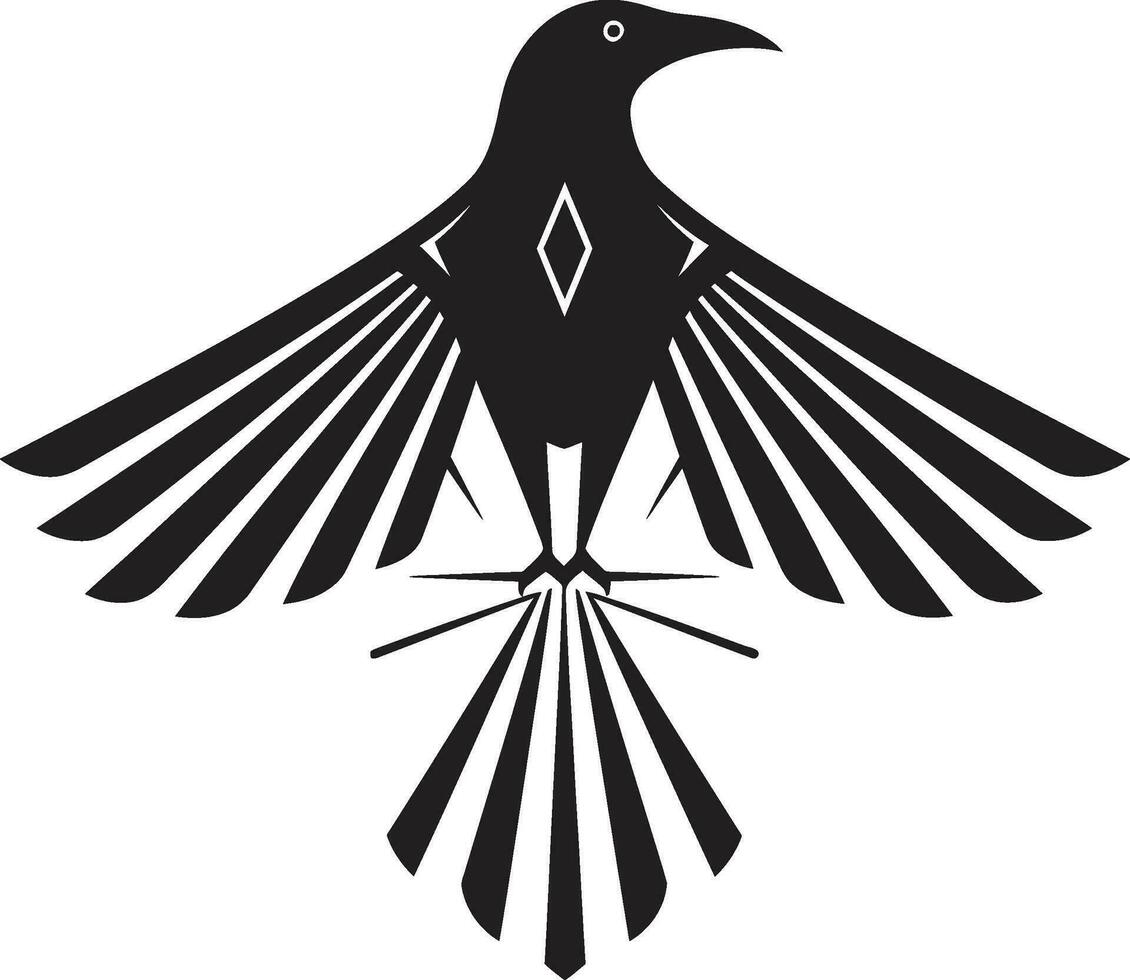 elegante cuervo vector símbolo moderno pájaro simbólico insignias