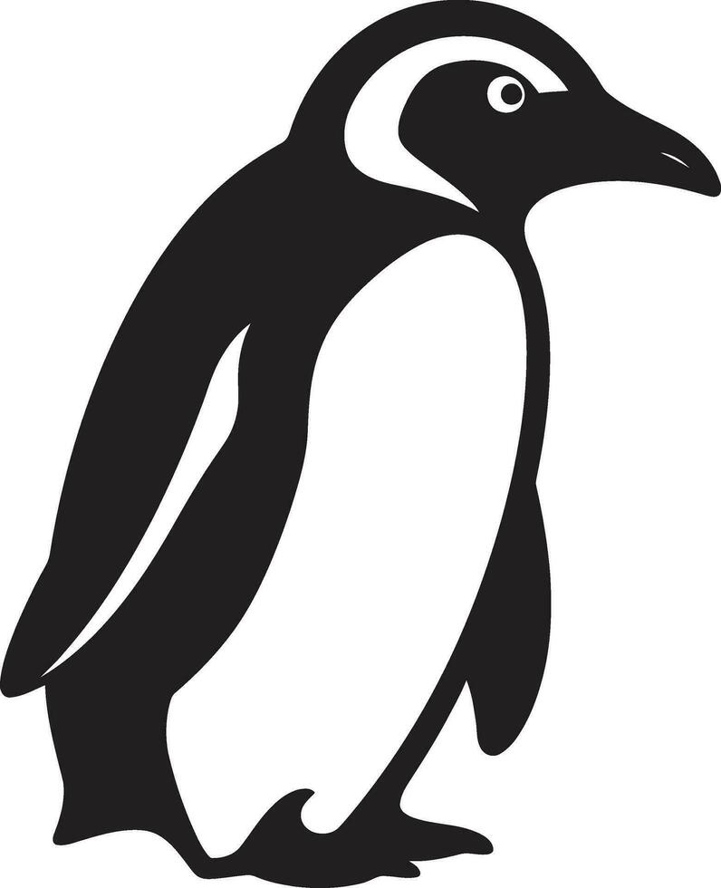 pingüino logo en noir un elegante tributo a el glacial mundo pulcro y mullido negro vector pingüino emblema