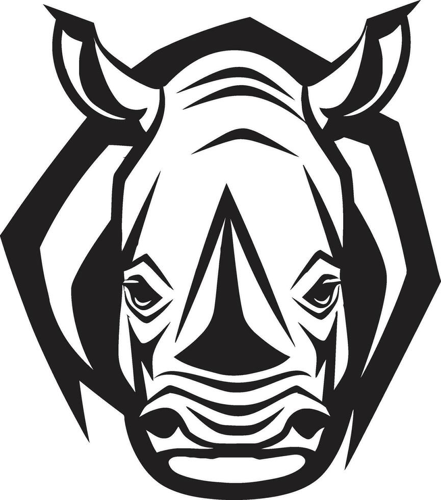 The Noble Horn A Symbol of Beauty in Black Vector Elegant Power Rhinoceros Symbol in Monochrome Majesty
