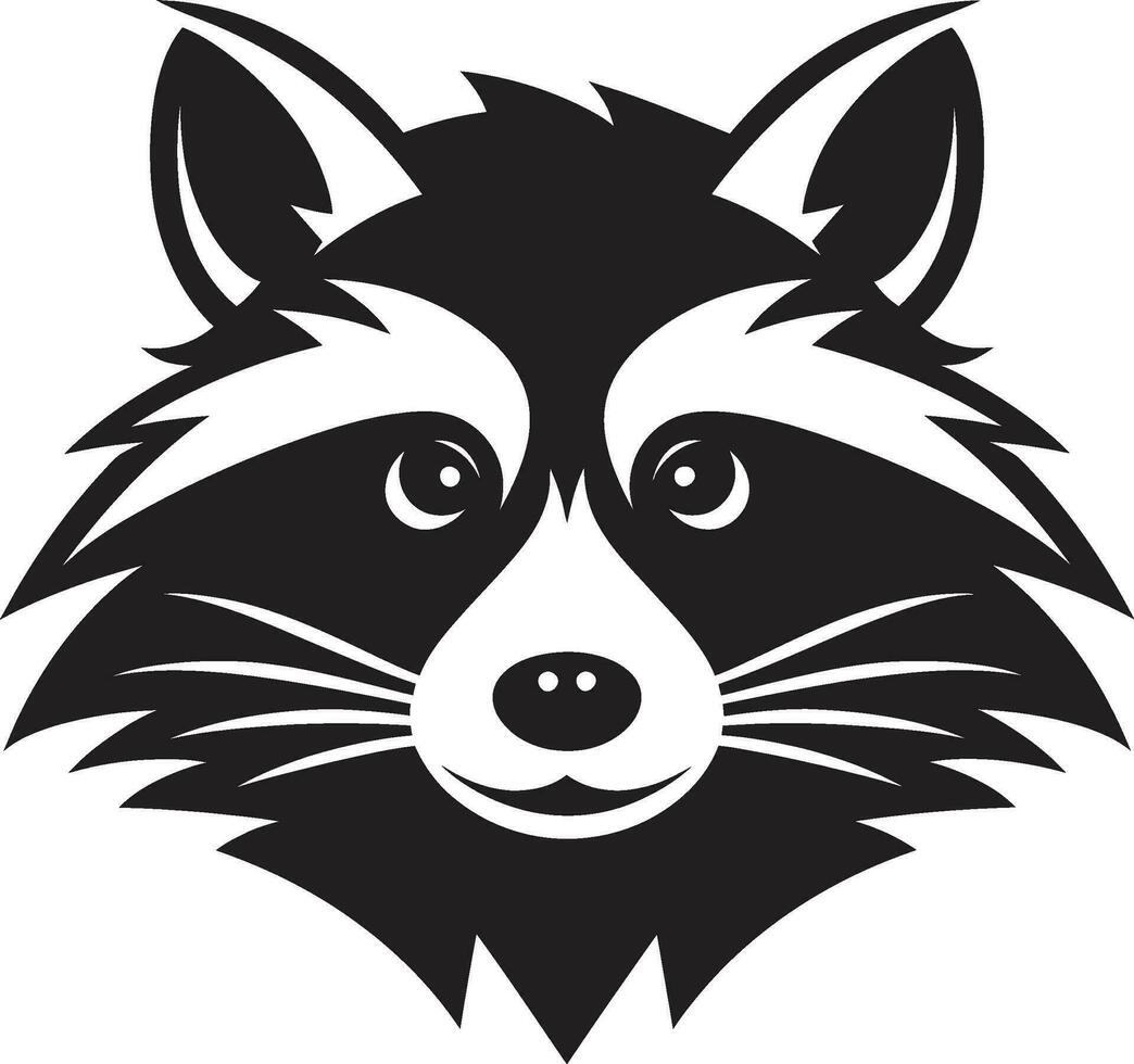 Stylish Raccoon Outline Design Elegant Black Masked Bandit Mark vector