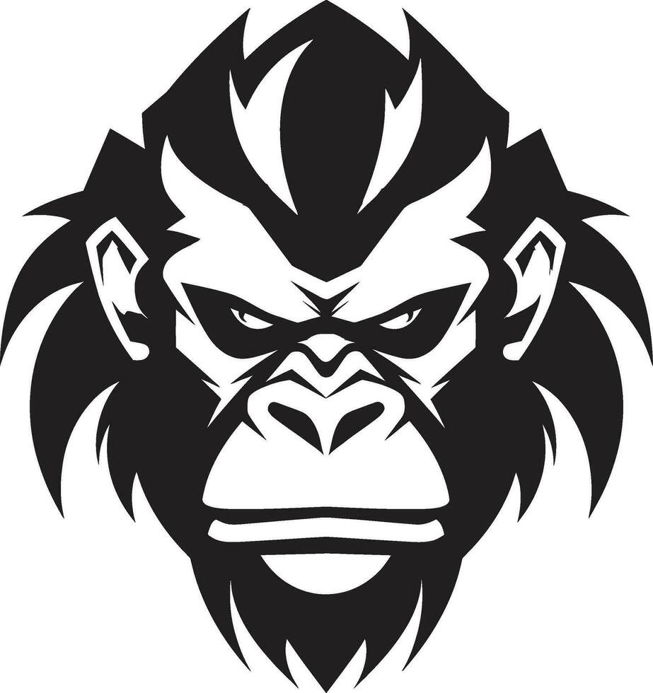 Baboon Majesty Insignia Ape Sovereign Badge vector