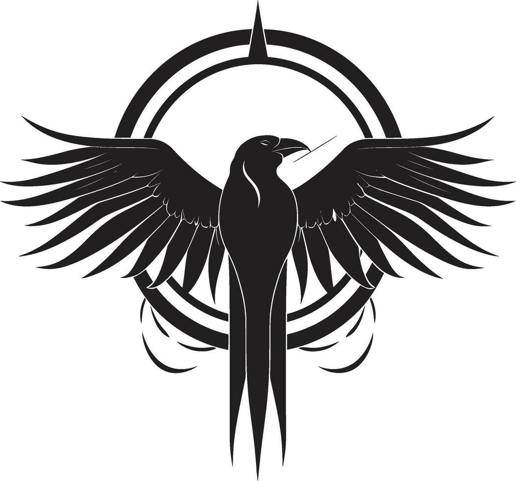 Minimalistic raven mark of excellence stylish raven vector symbol
