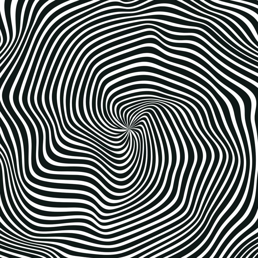 Super swirl silhouette in black and white wavy vector