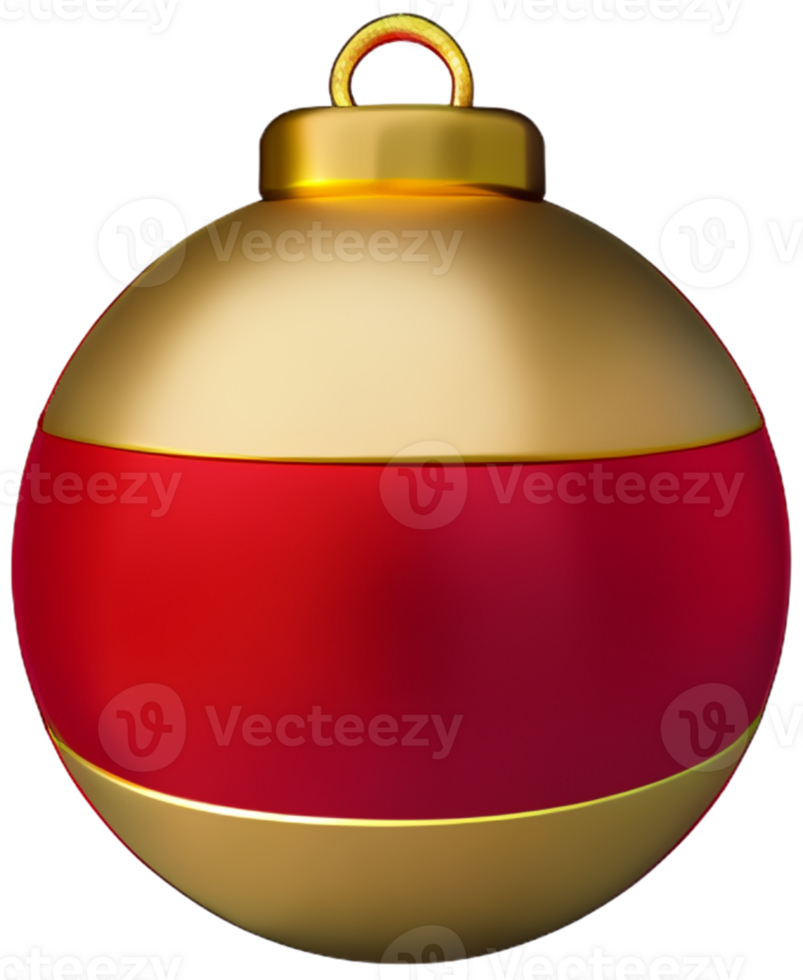 Navidad pelotas nuevo años víspera decoración oro rojo reluciente invierno decoración colgando decorativo 3d símbolos ai generado png