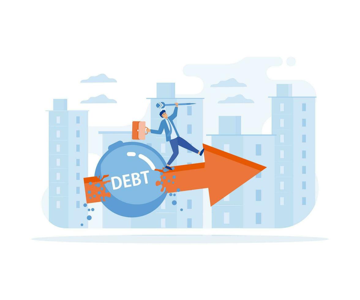 Fighting for profit. Debts and credit, Business concept of debt settlement. flat vector modern illustration