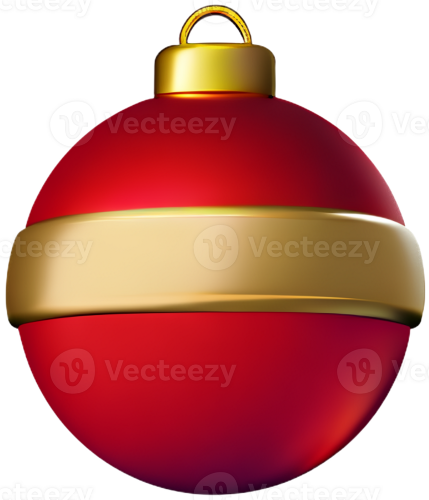 christmas balls new year's eve decoration gold red glittering winter decoration Hanging decorative 3D symbols Ai generated png