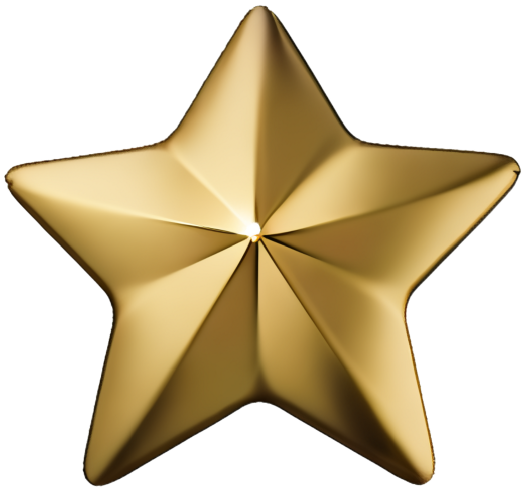 Golden star 3D ai generated png