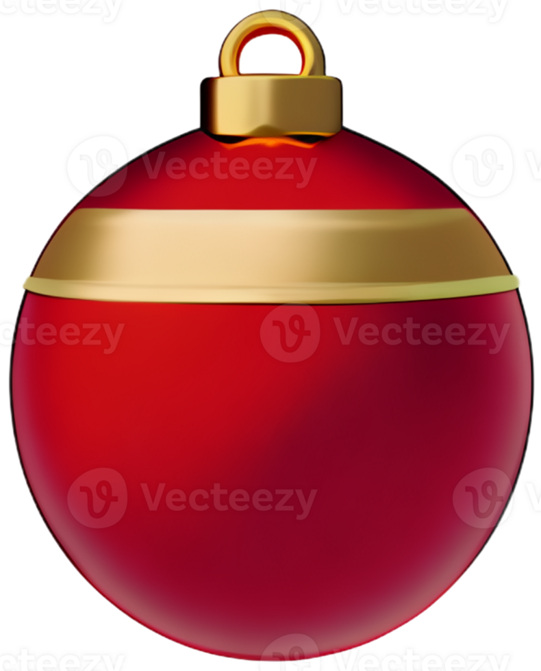 christmas balls new year's eve decoration gold red glittering winter decoration Hanging decorative 3D symbols Ai generated png