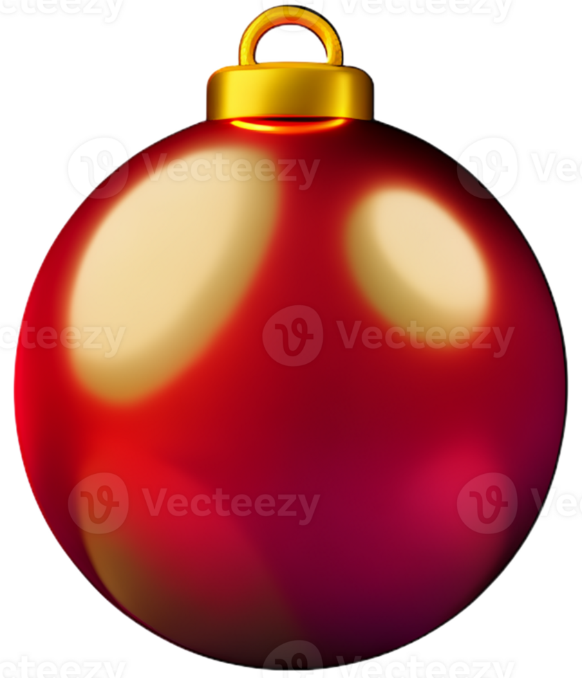 christmas balls new year's eve decoration gold red glittering winter decoration Hanging decorative 3D symbols Ai generated png