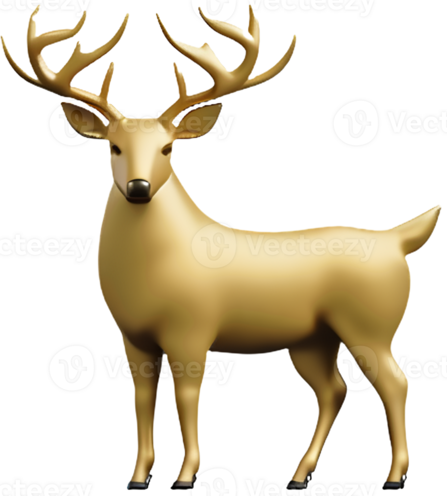Deer golden 3D ai generated png