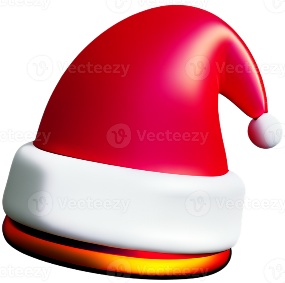 Ai generated Santa hat christmas decoration 3d realistic render icon png