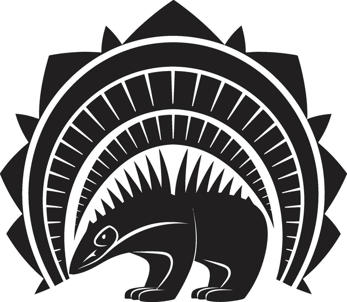 Intricate Black Armadillo Icon A Work of Art Sculpted Elegance Black Armadillo Vector Logo