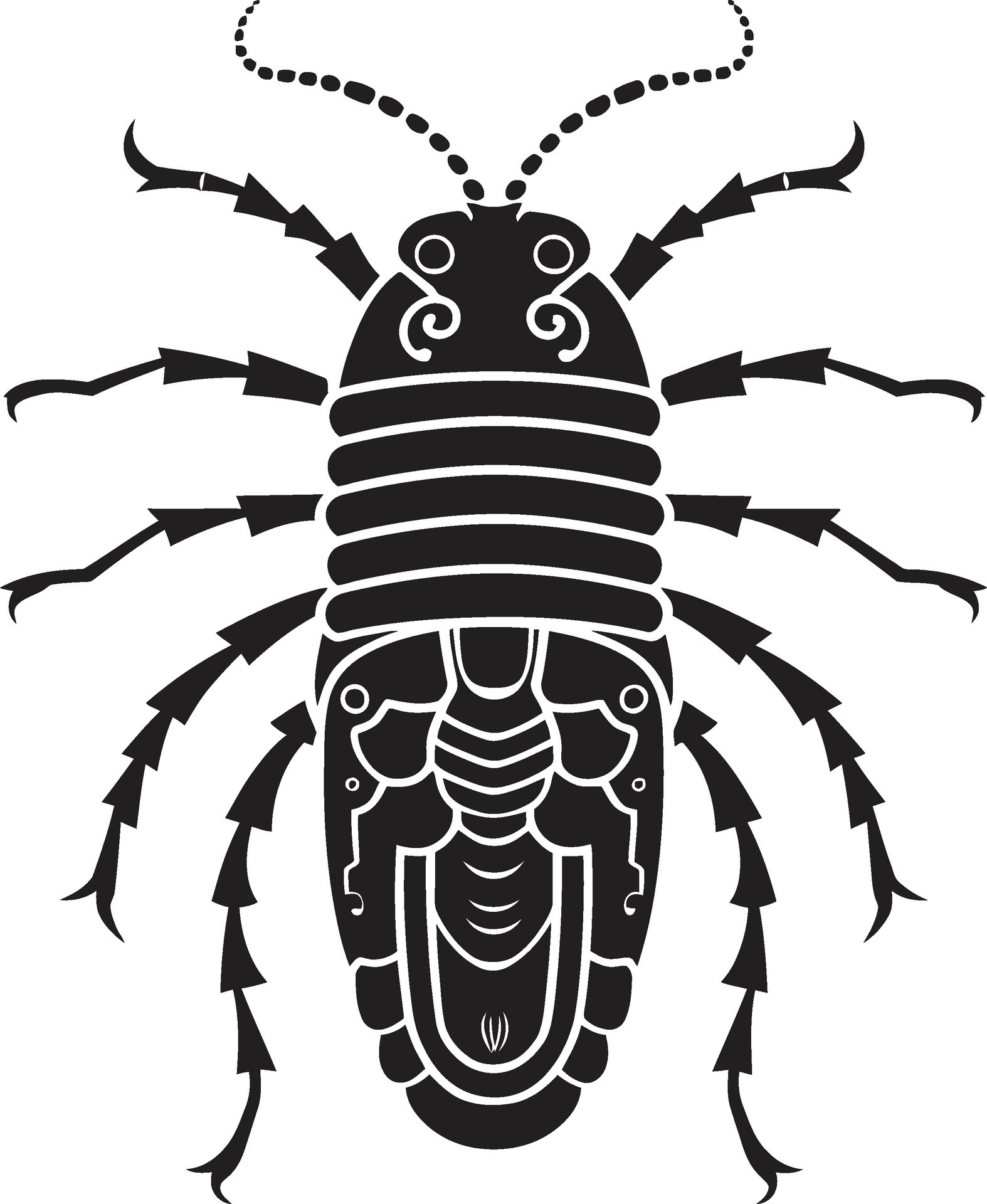 Elegant Insect Logo Midnight Marine Marvel Vector SilverFish Emblem