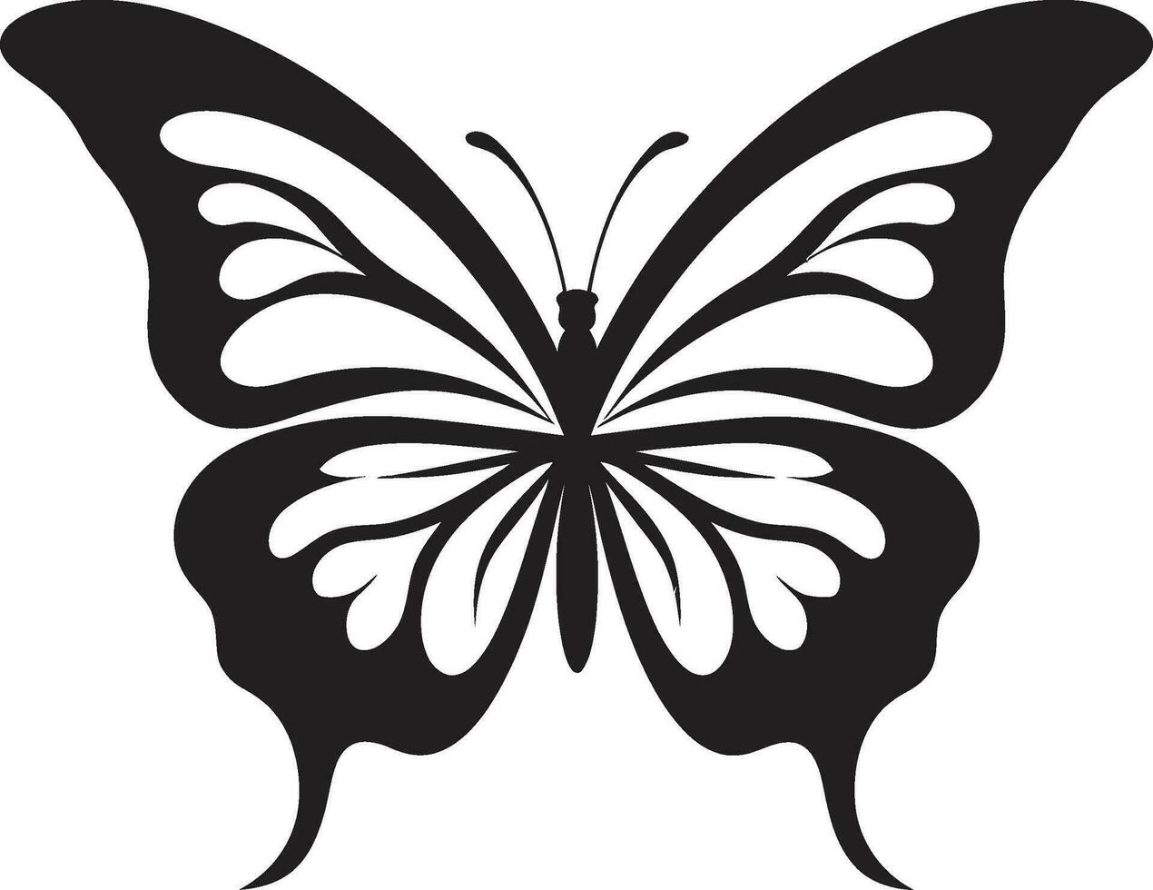 alas de elegancia negro mariposa emblema noir belleza toma vuelo mariposa símbolo vector