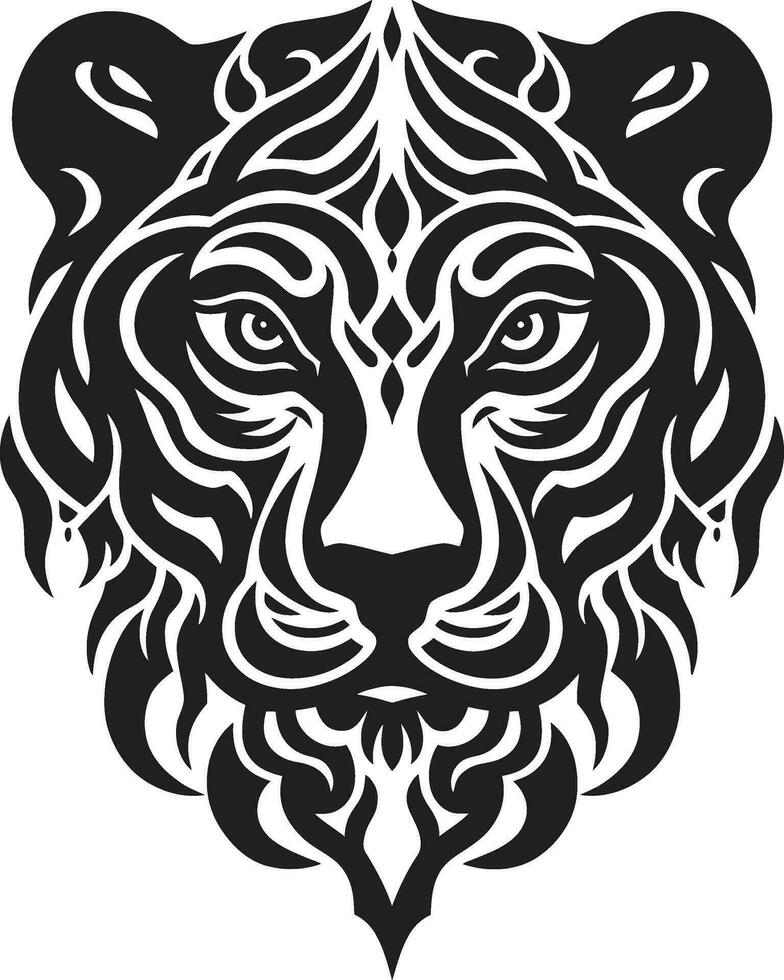 Silhouette of a Graceful Prowler Geometric Emblem of Power in Black Simplicity of Feline vector