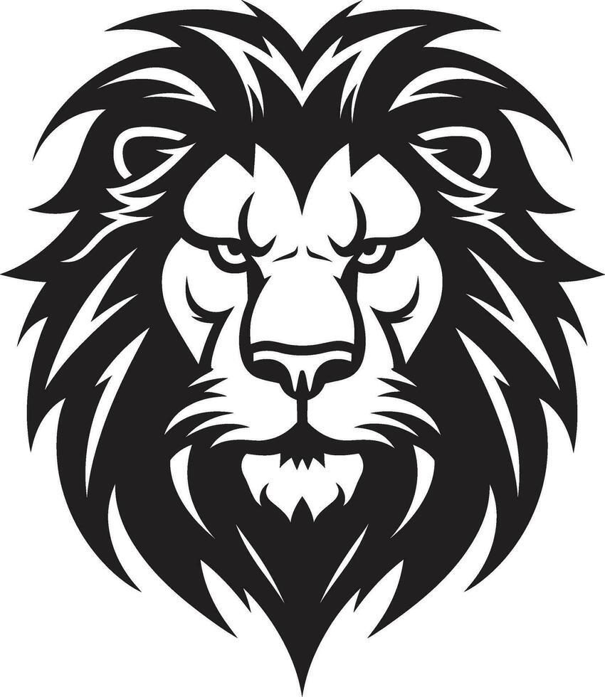 Shadowed Sovereign Black Lion Design Dark Jungle King Vector Lion Emblem
