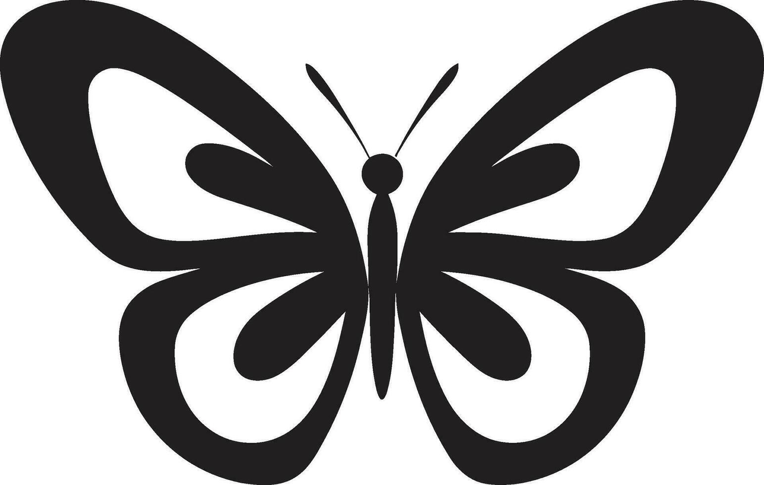 Elegant Flight Black Vector Emblem Noir Butterfly Icon A Modern Beauty