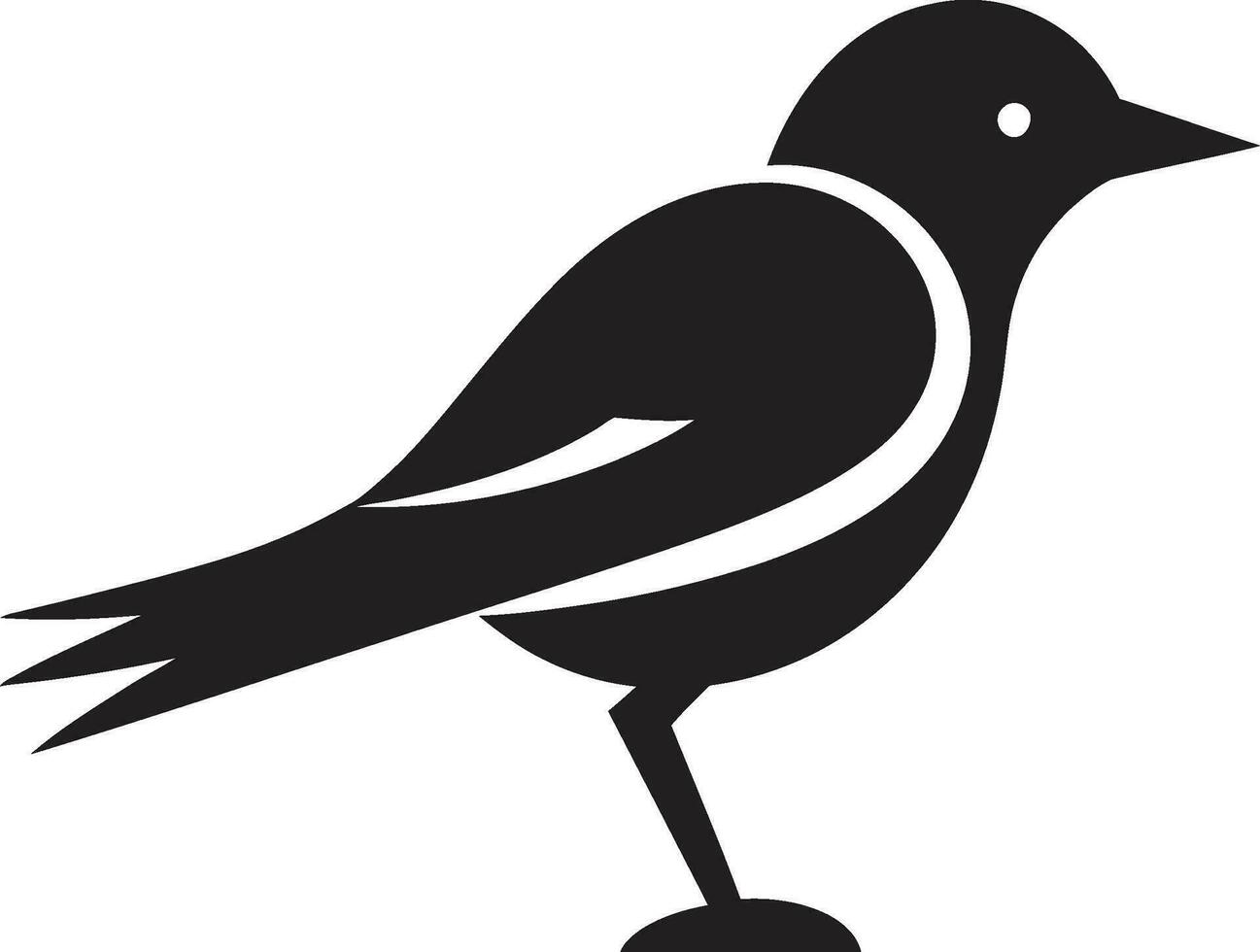 Sleek Black Bird Emblem Minimalist Avian Icon vector