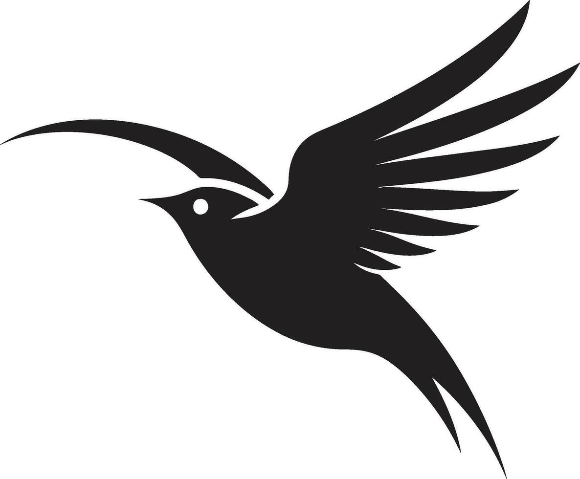 Majestic Seagull Emblem Stylized Hummingbird Design vector