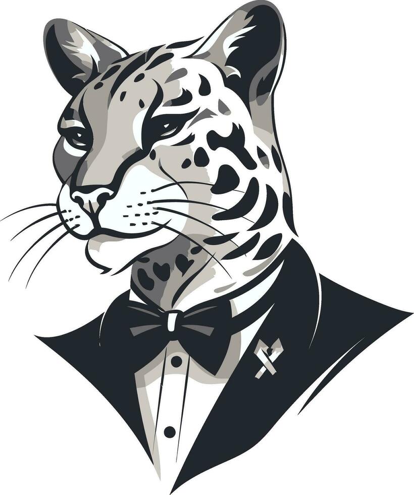 Ink Black Prowess Vector Ocelot Emblem Ebon Whispers Ocelot Icon in Black