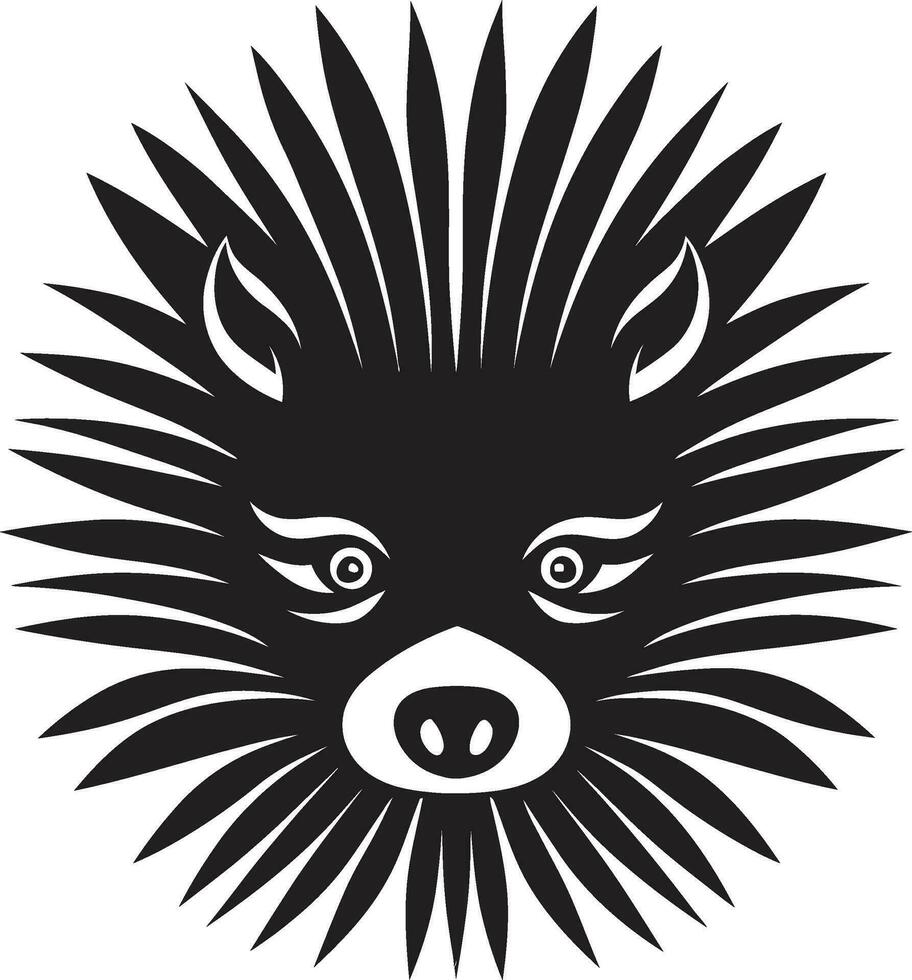 Porcupine Quill Modern Insignia Porcupine Spike Emblem of Excellence vector