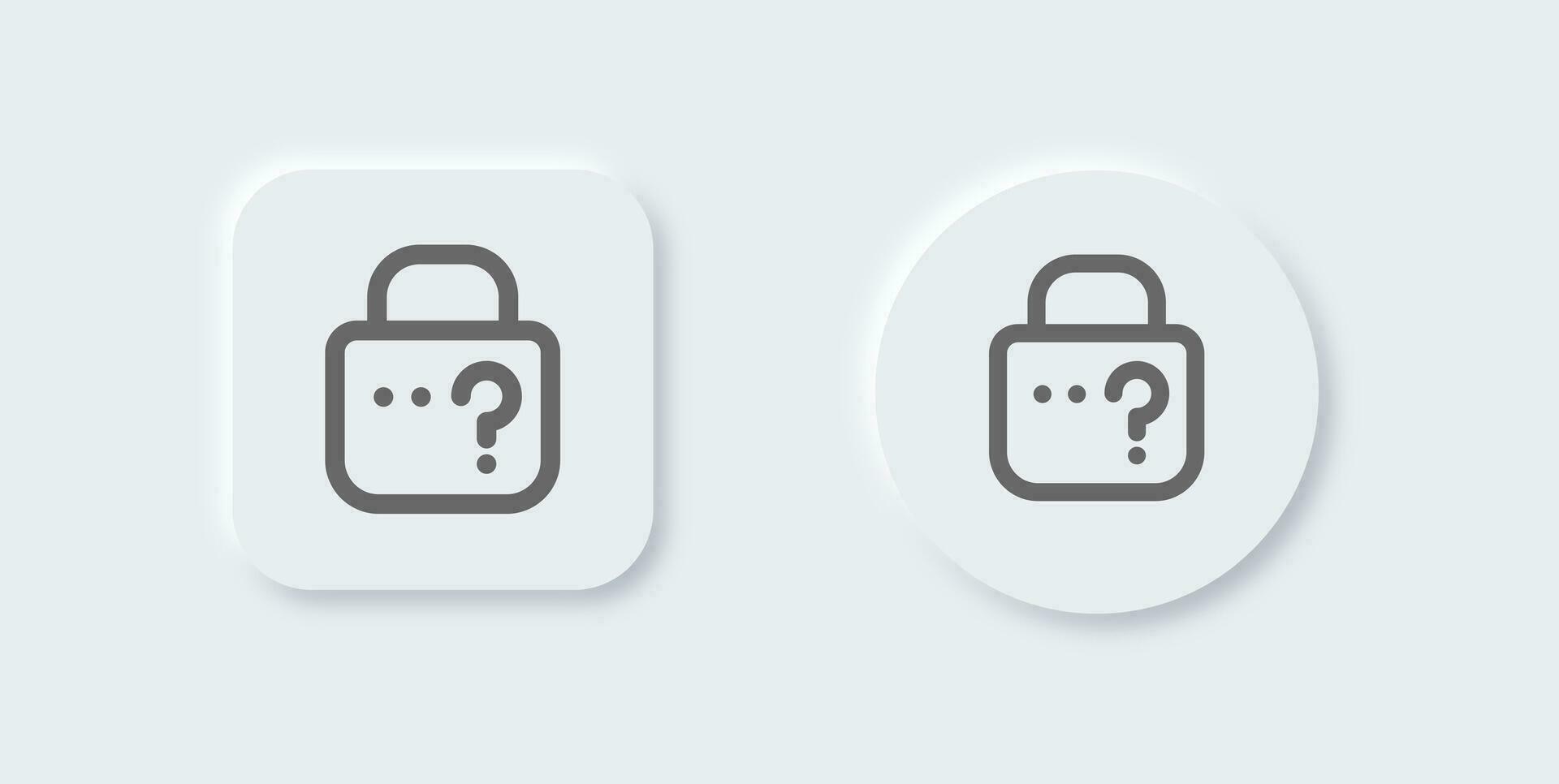 Forget line icon in neomorphic design style. Password signs vector illustration.