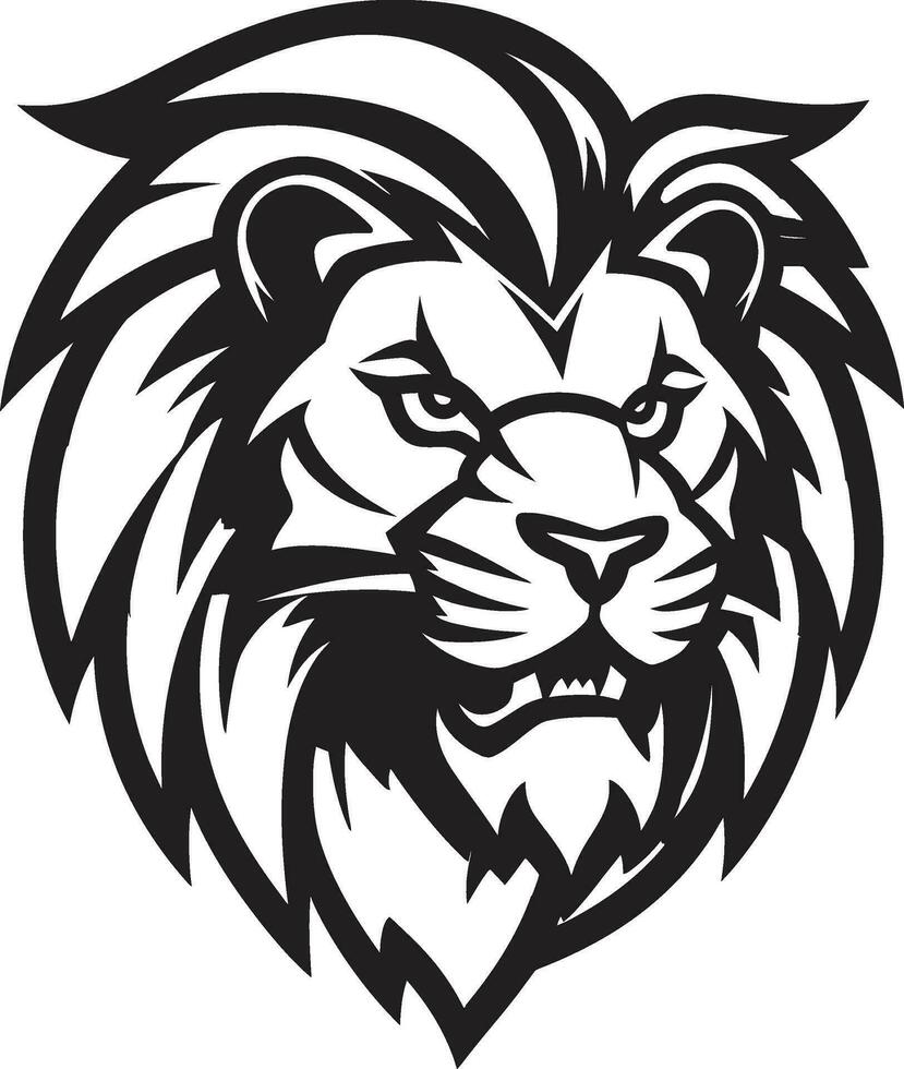 Savage Ruler A Lion Emblem Logo Design Regal Pride The Black Lion Icon in Vector