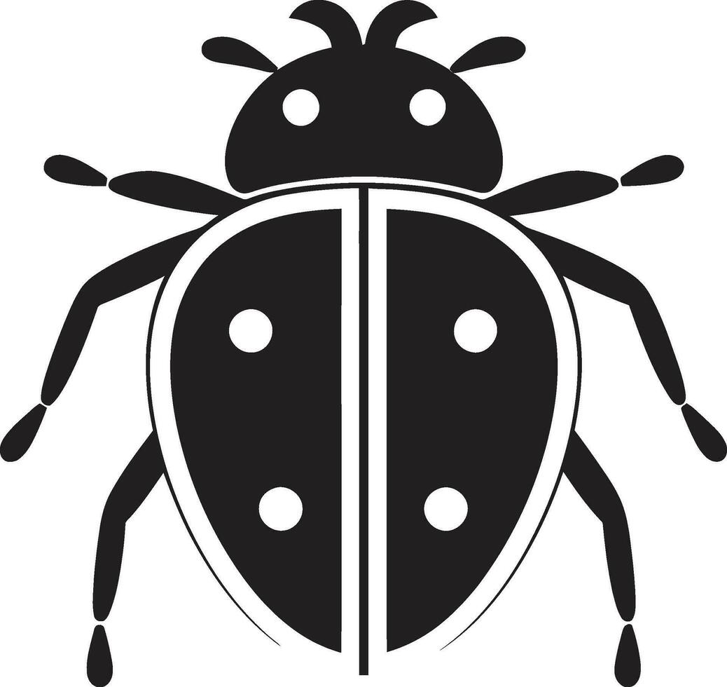 Abstract Beauty Unveiled The Ladybugs Emblem in Shadows Sleek Silhouette The Ladybugs Iconic Monochrome Charm vector