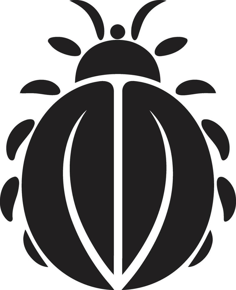 Simplicity and Grace Monochrome Ladybug Crest Nocturnal Charm The Ladybug Mark in Black vector
