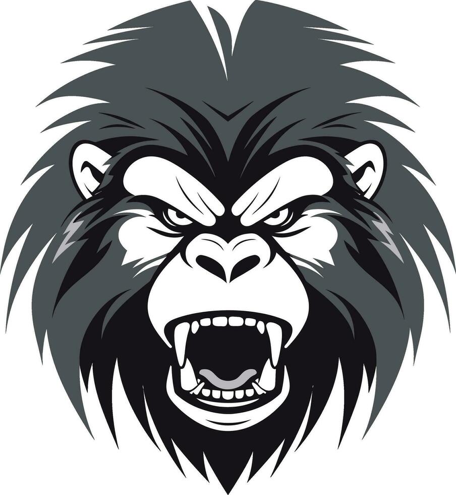 Simian Monarch Logo Primate King Icon vector