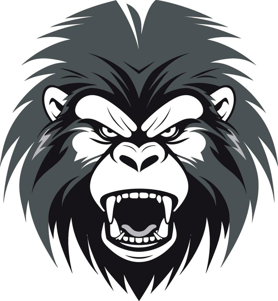 simio monarca logo primate Rey icono vector