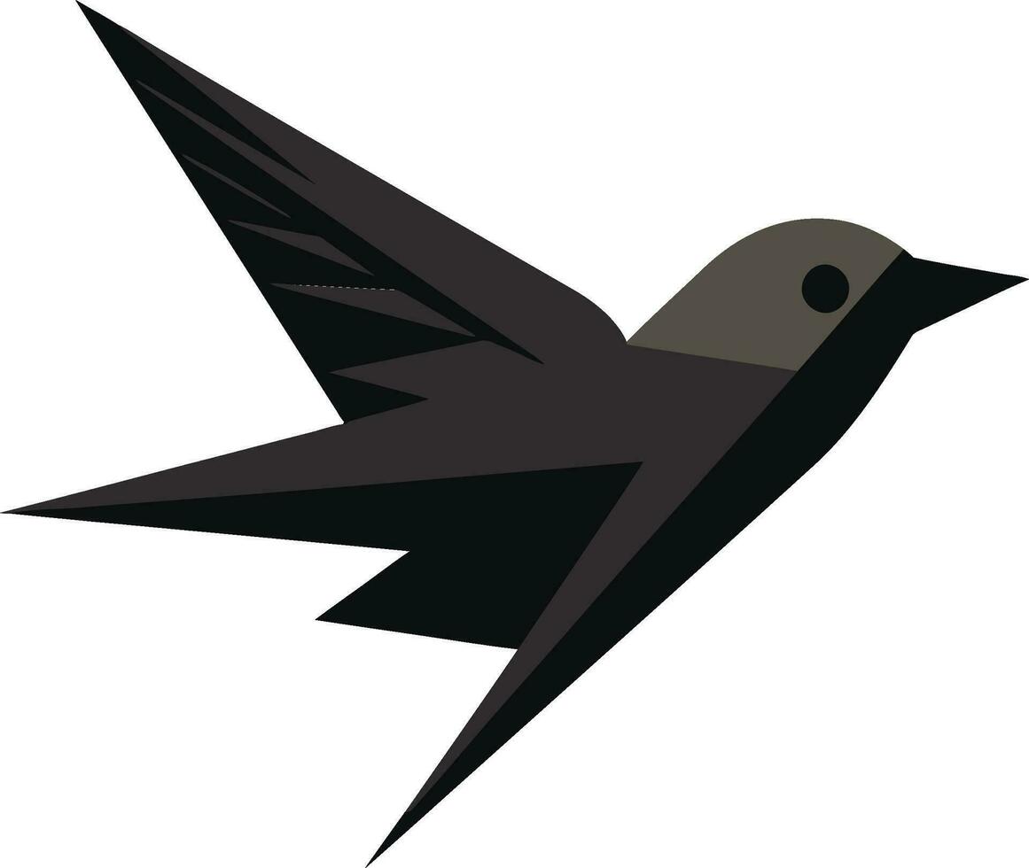 Monochrome Skybound Beauty Aerial Opulence Iconic Sparrow Logo Graceful Avian Emblem vector