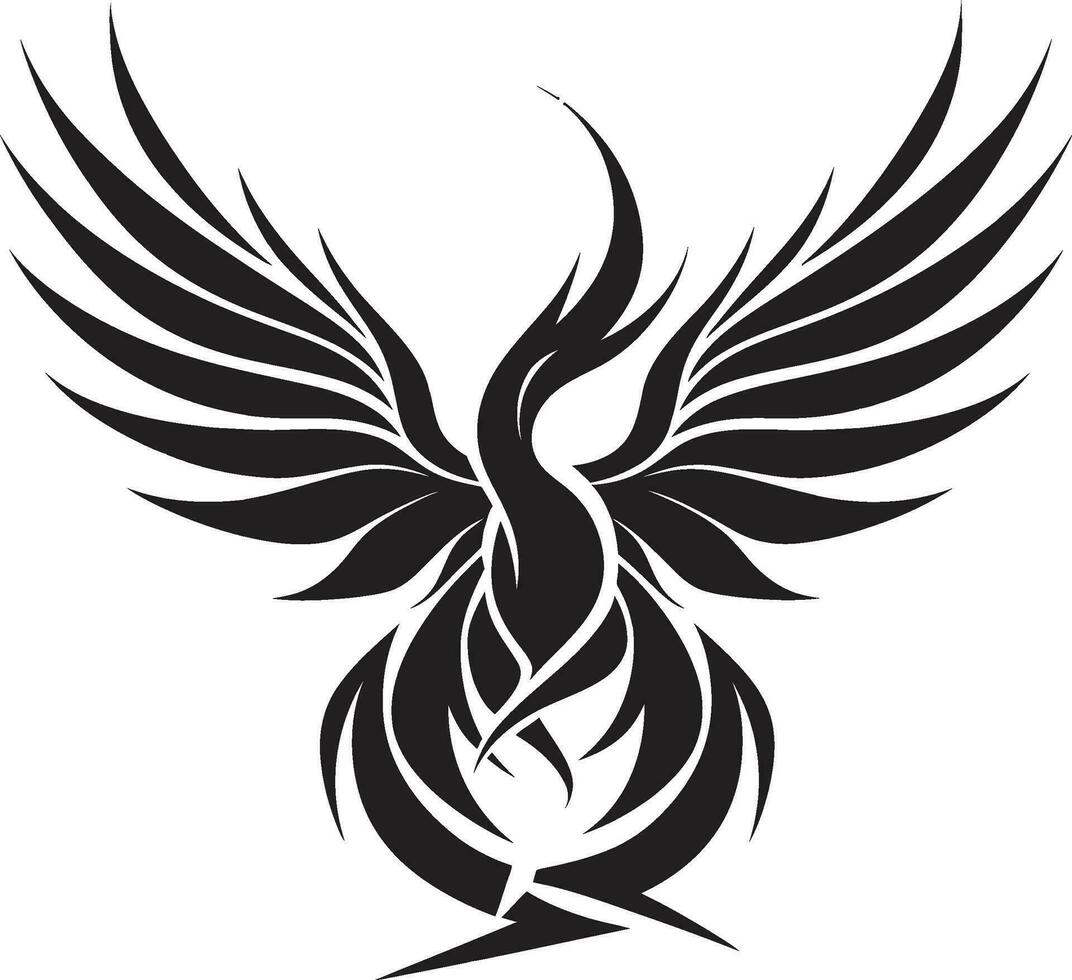 Intricate Phoenix Symbolism Enigmatic Noir Firebird vector