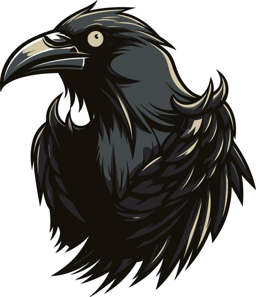 Minimalistic Bird Emblem Black Raven Monogram of Honor vector