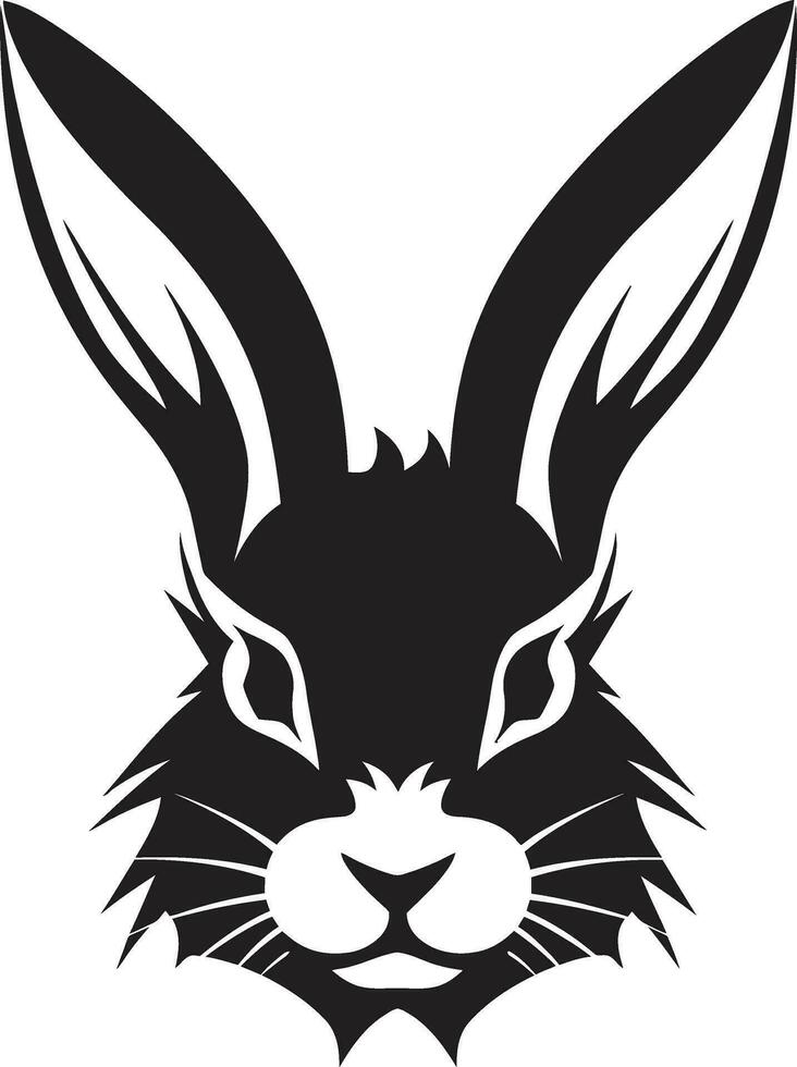 Stylish Rabbit Outline Design Elegant Black Hare Mark vector